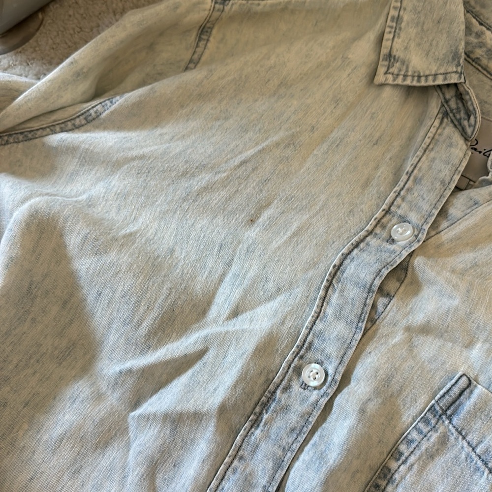 Rails Light Washed Denim Button Down Top - image 2